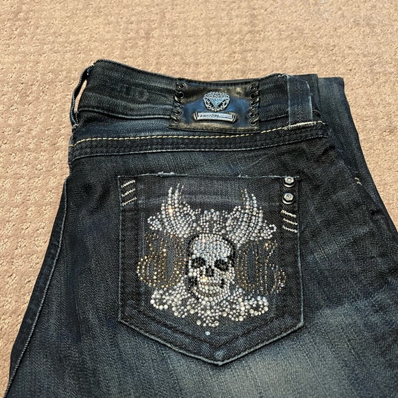 Rare find! Guess Premium Daredevil Skinny studded skull jeans! Size29! - Picture 5 of 5
